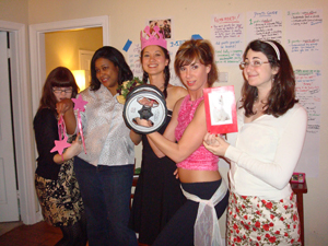 Some of the victorious Jackson ladies at the Battle of the Sexes party.